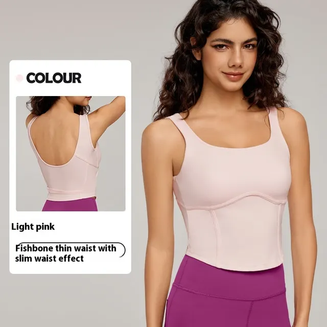 Cool Yoga Vest Fitness Outdoor Sports Top Light Pink - Shop at LoveMi