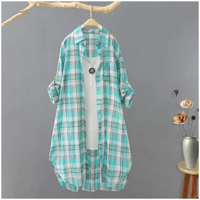 Summer Japanese Sun Protection Shirt Women's Mid length Loose Green - Shop at LoveMi