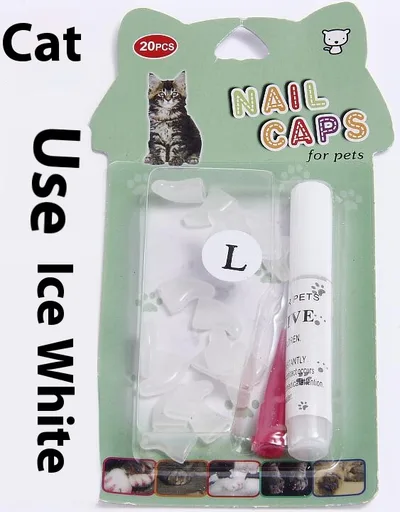 Cat Nail Pet Supplies Cover Suitable For Cat Types Boxed Ice Transparent White - Shop at LoveMi