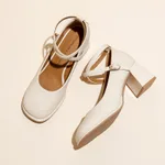 Women's Chunky Heel High Heel Shoes Strap - Apricot