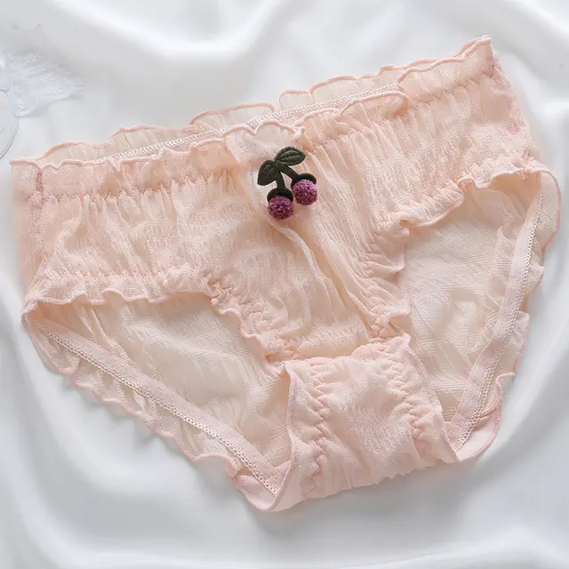High Elastic Mesh Thin Comfortable Cotton Crotch Student Briefs Nude Pink - Shop at LoveMi