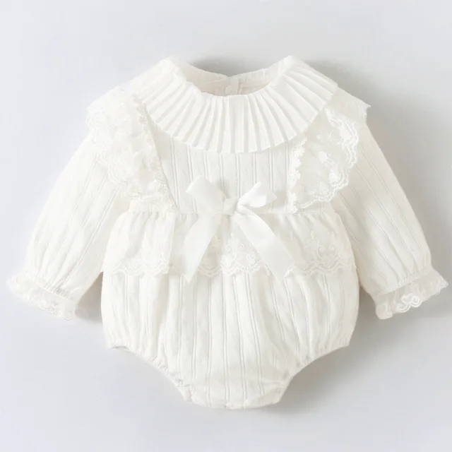 Newborn Clothes Jumpsuit Autumn Long Sleeve White - Shop at LoveMi