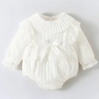 Newborn Clothes Jumpsuit Autumn Long Sleeve - White