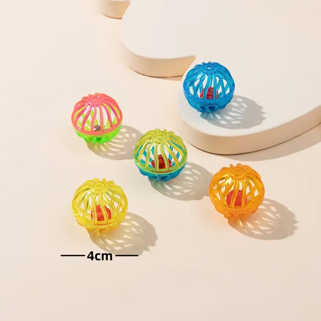 Colored Plastic Bell Mesh Hollow Sound Cat Teasing Ball S Bell Ball 1Pcs - Shop at LoveMi