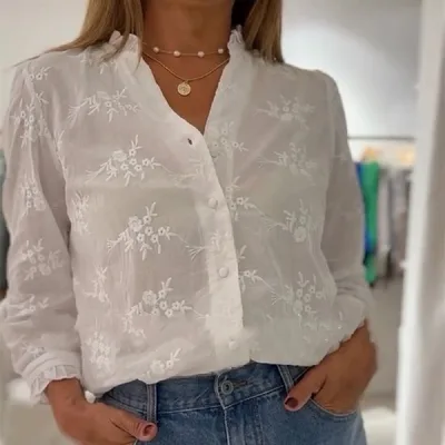 European And American Solid Color Blouse 1Style - Shop at LoveMi