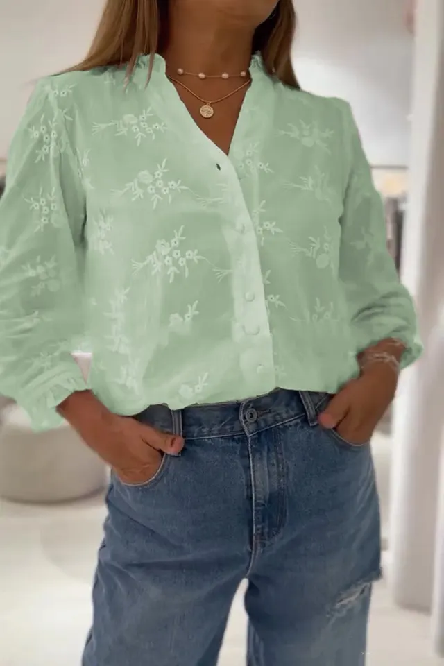 European And American Solid Color Blouse 4Style - Shop at LoveMi