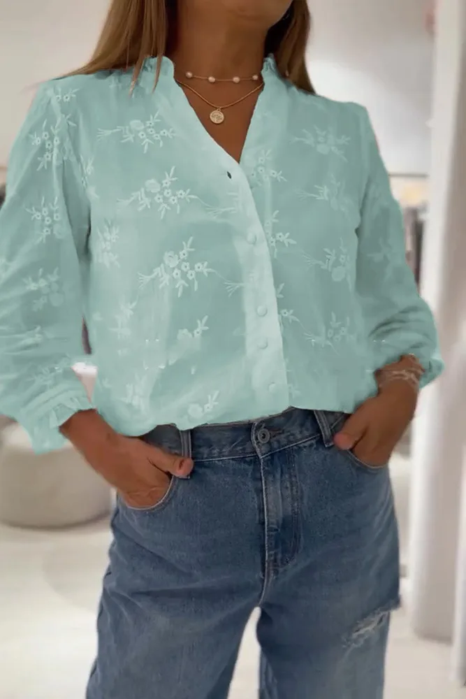 European And American Solid Colour Blouse - 5Style