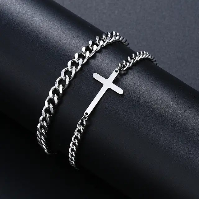 Fashion Normcore Style Stainless Steel Hemp Flowers Chain Double Layer Silver - Shop at LoveMi