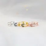 S925 Sterling Silver Open Pin Ring For Women - White Gold Color - View 1