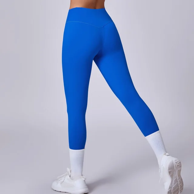 Running Nude Feel Quick drying Fitness Pants Breathable Outer Wear Tight Sapphire Blue - Shop at LoveMi