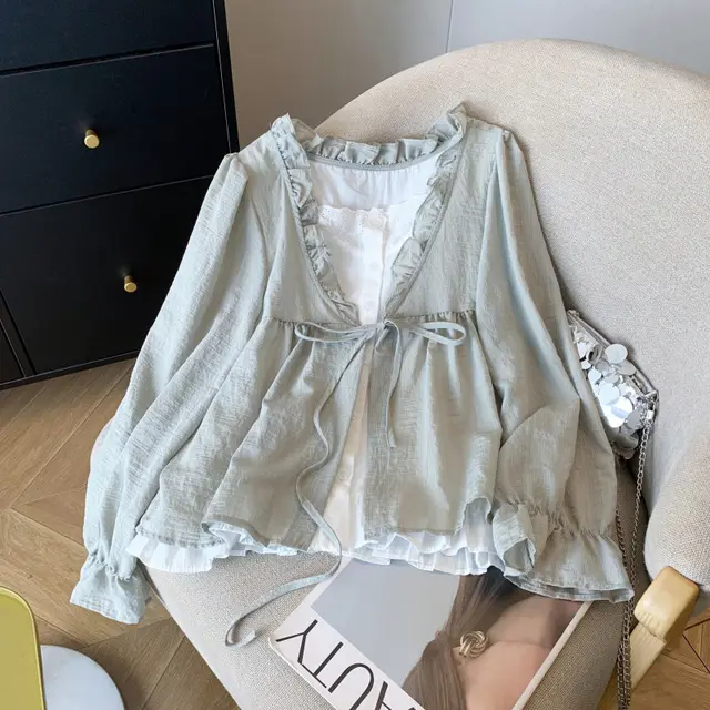 Women's Fashionable Autumn New Elegant Top Green - Shop at LoveMi