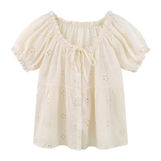 Fashionable Personalized Lace Shirt For Women White - Shop at LoveMi