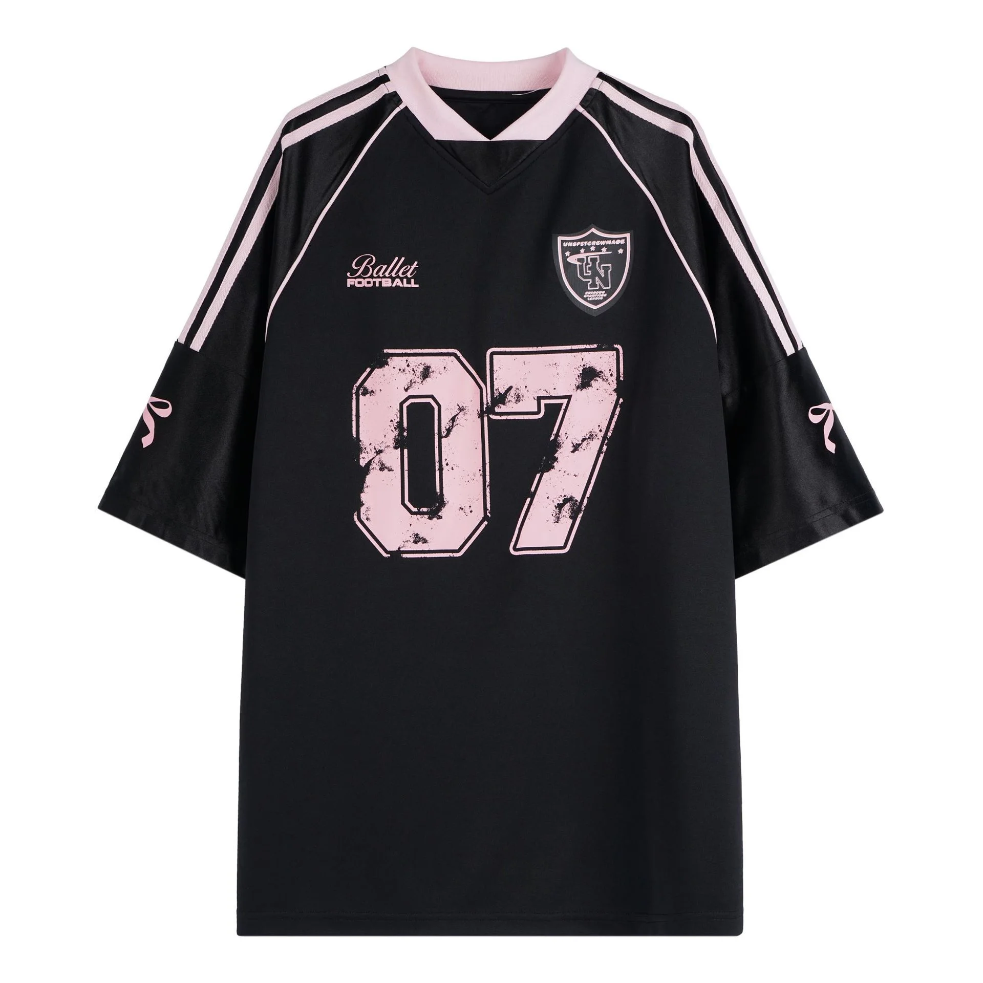 Casual Baseball Collar T-shirt In Contrast Color Women - Black Short Sleeve