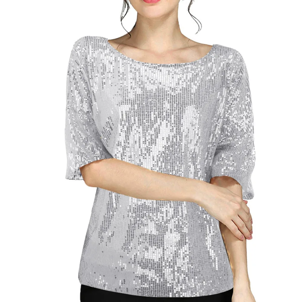 Summer Short Sleeve Vest Women's Solid Color - Silver