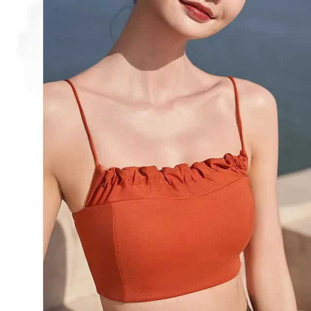 Yoga Underwear Women's Wooden Ear Spaghetti Strap Beauty Back Sling Red - Shop at LoveMi