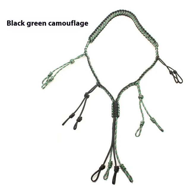 Outdoor Tactics Equipment Parachute Cord Collar Whistle Lanyard Black Green Camouflage - Shop at LoveMi