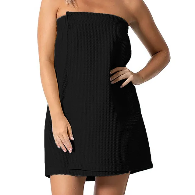 Women's Microfiber Bath Skirt Water absorbing Quick drying Tube Top Bathrobe Black - Shop at LoveMi