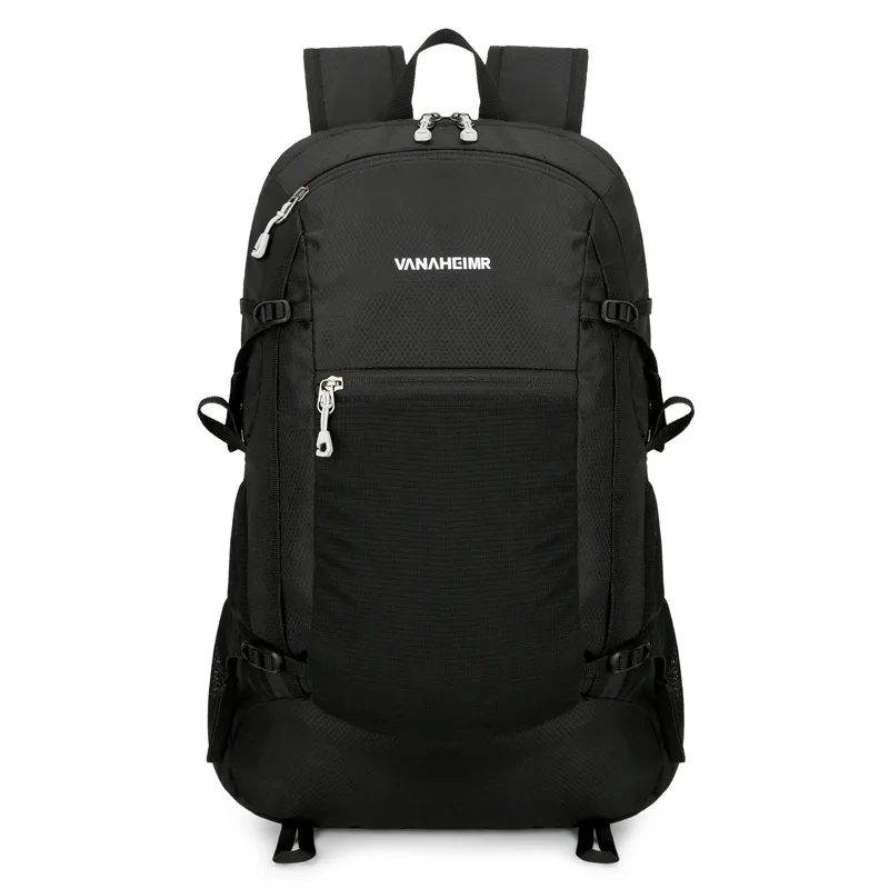Folding Multifunctional Portable Outdoor Mountaineering Travel Waterproof Backpack Black - Shop at LoveMi