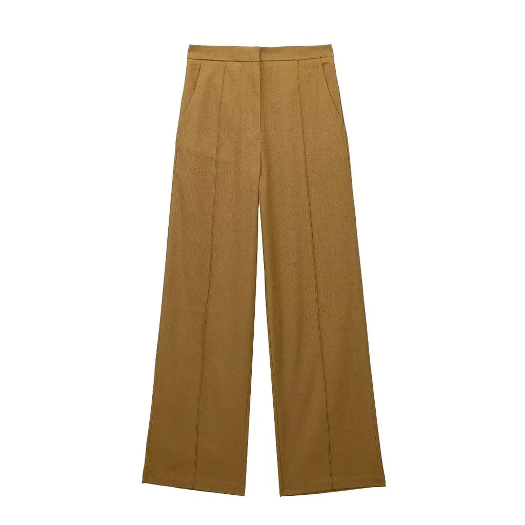 Linen Double Breasted Suit Coat Vest Straight-leg Pants Suit - Ginger Pants