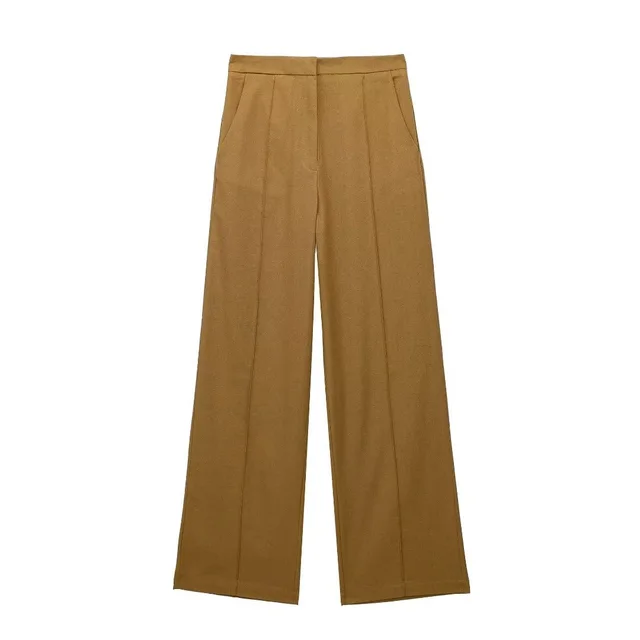 Linen Double Breasted Suit Coat Vest Straight leg Pants Suit Ginger Pants - Shop at LoveMi