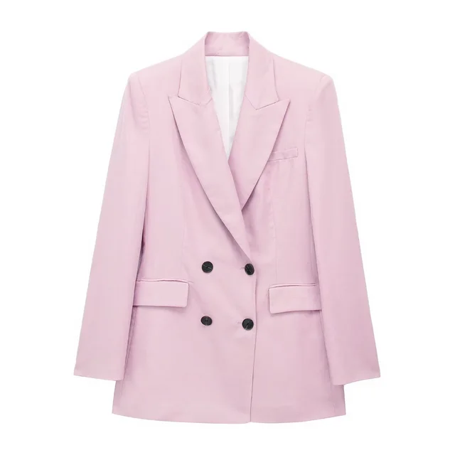 Linen Double Breasted Suit Coat Vest Straight leg Pants Suit Pink Suit - Shop at LoveMi