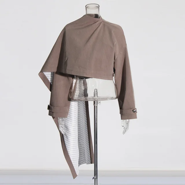 High Waist Cape Shawl Design Small Suit For Women Brown - Shop at LoveMi
