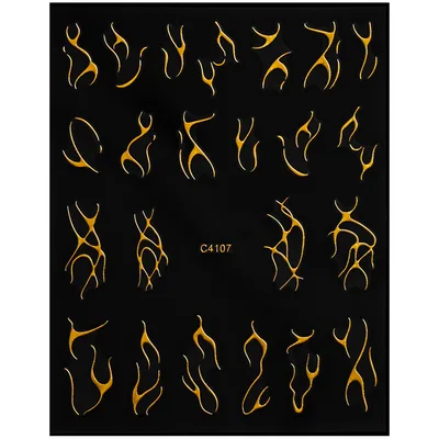 Simple And Irregular Line Nail Sticker C4107 Gold - Shop at LoveMi