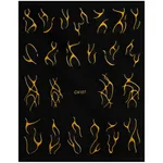 Simple And Irregular Line Nail Sticker - C4107 Gold