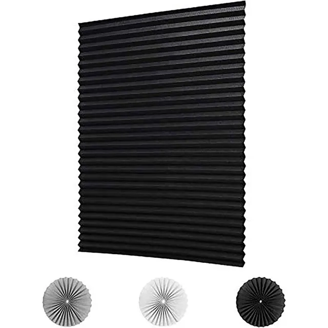 Full Shading Curtain Self adhesive Pleated Shades Punch free Adhesive Roller Shutter Black Half Shade - Shop at LoveMi