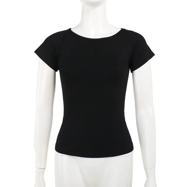 New Short Sleeve Dark Style Street All match Backless Black - Shop at LoveMi