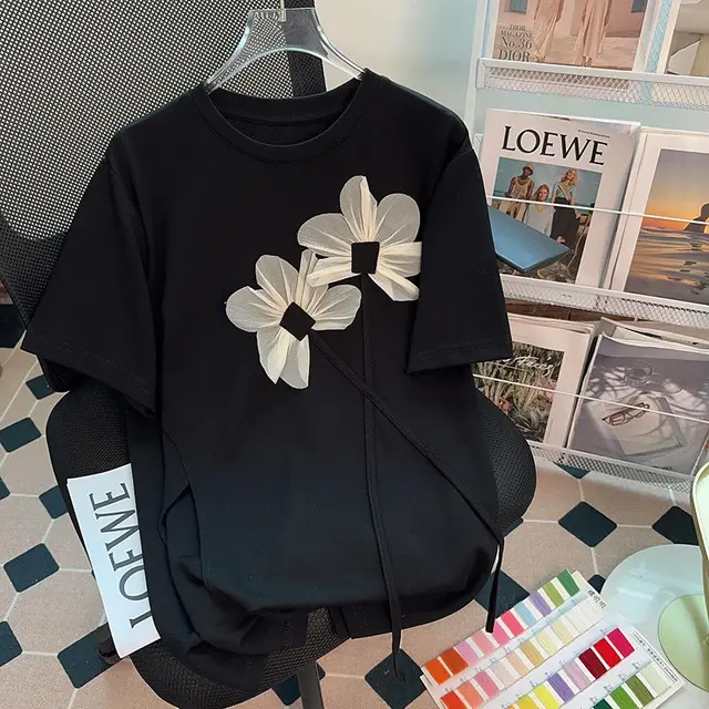 Irregular Slit Loose Top For Women Black - Shop at LoveMi