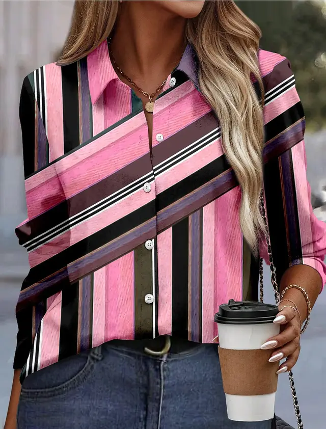 Elegant Women's Loose Long Sleeve Shirt 2Style - Shop at LoveMi