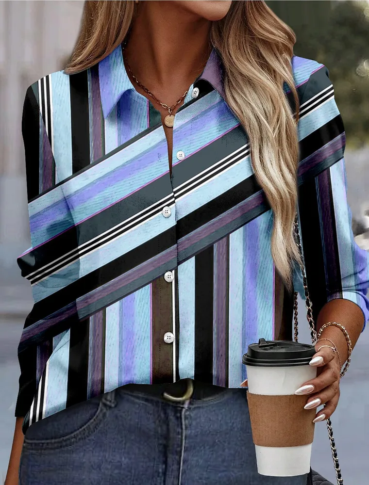 Elegant Women's Loose Long Sleeve Shirt - 3Style