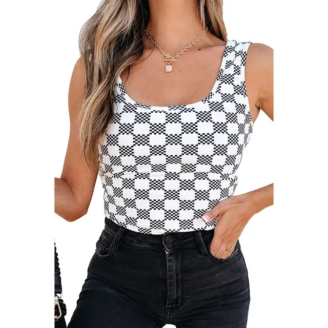 Special Multicolor Sleeveless Top For Women Plaid - Shop at LoveMi