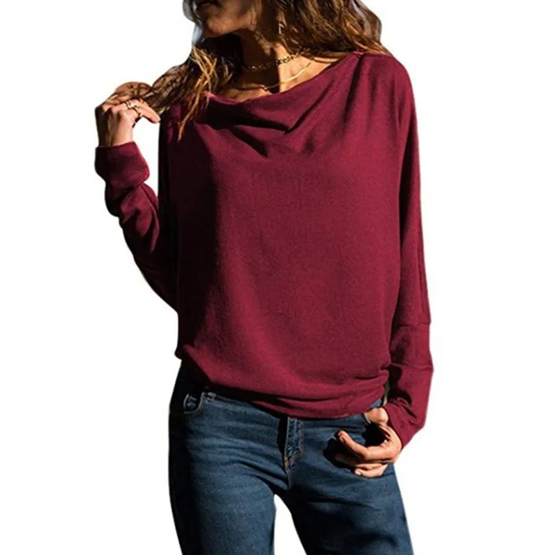 New Solid Color Loose Top T shirt Red - Shop at LoveMi