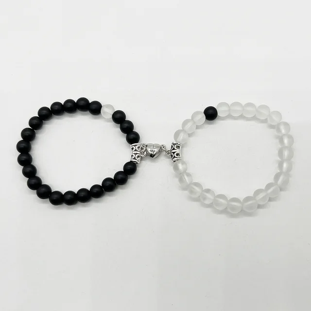 Magnetic Induction White Turquoise Couple Bracelet 1 Style - Shop at LoveMi