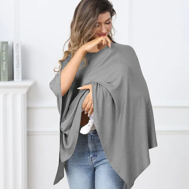 Anti exposure Sunshade Cloth Shawl Gauze Nursing Wear Vesture Gray - Shop at LoveMi