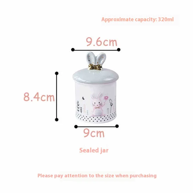 Milk Fufu Cute Rabbit Ceramic Storage Jar Sealed Tank - Shop at LoveMi