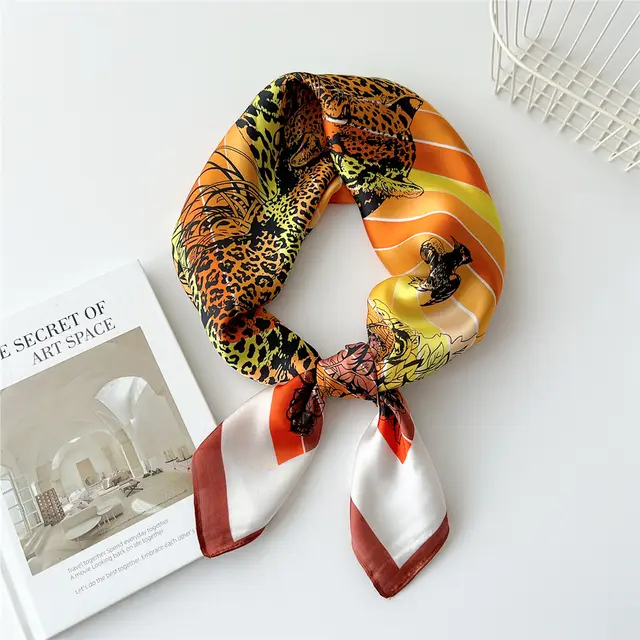 70 Small Square Towel Silk Scarf Women's Spring And Autumn Versatile Small Scarf Professional Scarf Fashion Decorative Scarf Hair Band Tied up Hair Hair Tie Lotus Root Starch - Shop at LoveMi