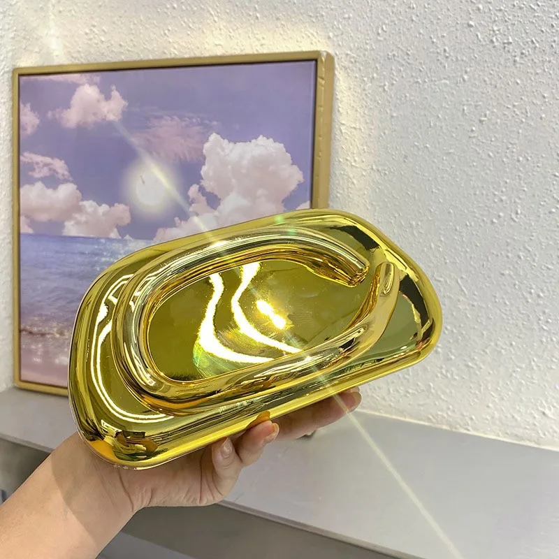 Retro Metal Decorative Clutch Box Bag Gold - Shop at LoveMi