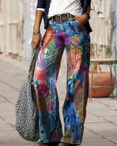 Diagonal Cloth Women's Jeans 3D Pattern Casual Pants Abprev1Yj908 S - Shop at LoveMi