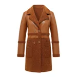 Fakesi Cashmere Haining Women's Leather Top - Brown