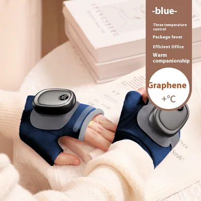 Electric Heating Gloves Rechargeable Cycling Warm Gloves Clay Blue - Shop at LoveMi