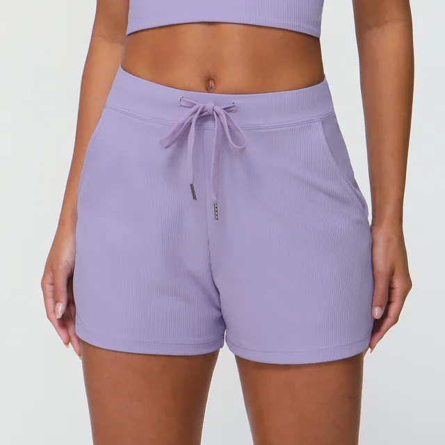 Women's Drawstring Quick drying Yoga Shorts Vanilla Purple - Shop at LoveMi