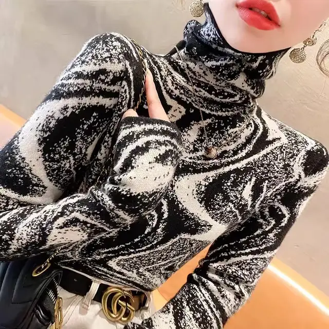 Women's Turtleneck Sweater Bottoming Shirt Autumn And Winter Fashionable Black - Shop at LoveMi