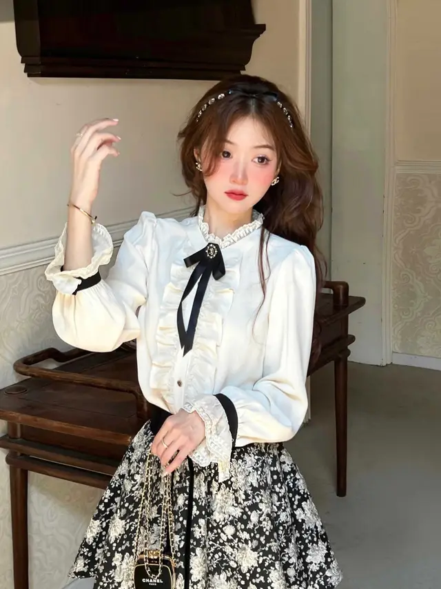 Shirt New Classic Style Top Women's Clothing French Apricot - Shop at LoveMi
