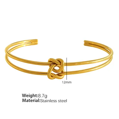 Fashion Geometry Pattern Titanium Steel Bracelet For Women Sz51 Adjustable Gold - Shop at LoveMi