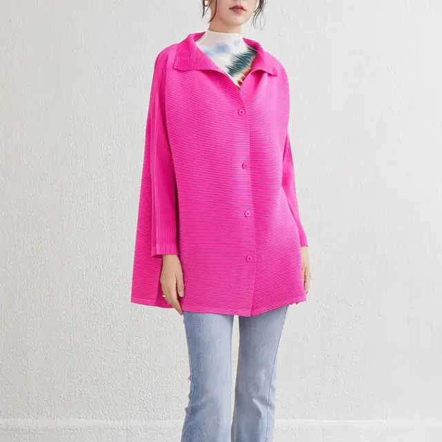 Knitted Long Wild Turtleneck Coat Top Rose Red - Shop at LoveMi