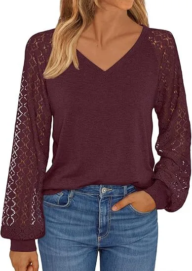 Women's Business Casual Shirt Fashion Wine Red - Shop at LoveMi