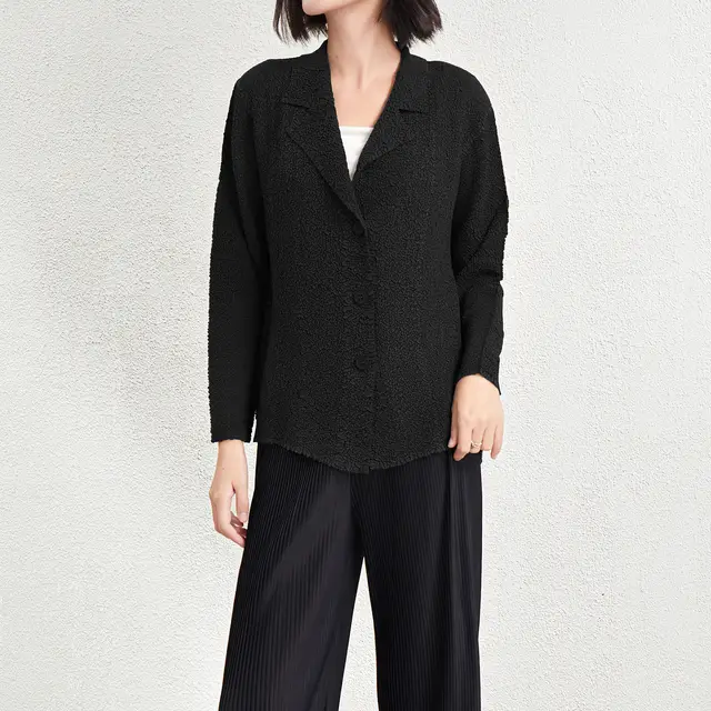 Fashion Design Temperament Commute Long Sleeve Coat Black - Shop at LoveMi